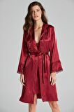 Kadın Saten Altılı Çeyiz Seti -  6965 Bordo