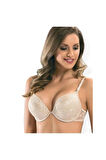 Kadın Kahverengi 2 Beden Büyük Gösteren Destekli Dantel Sütyen