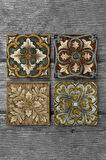 Desen Taş Bardak Altlığı Masaüstü Koruyucu Altlık 4 Parça Set 10x10cm Stone Coasters