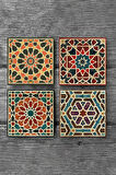 Etnik Desen Taş Bardak Altlığı Masaüstü Koruyucu Altlık 4 Parça Set 10x10cm Stone Coasters