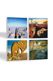 Dalí Belleğin Azmi, Belleğin Azmi Dağılışı, Arzunun Gizemi, Baharın İlk Günleri Taş Bardak Altlığı Masaüstü Koruyucu Altlık 4 Parça Set 10x10cm Stone Coasters