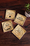 Viski Temalı Taş Bardak Altlığı Masaüstü Koruyucu Altlık 4 Parça Set 10x10cm Stone Coasters