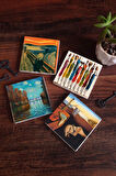 Salvador Dalí Belleğin Azmi, Claude Monet Sonbahar, Çığlık, Yerli Kadınlar Taş Bardak Altlığı Masaüstü Koruyucu Altlık 4 Parça Set 10x10cm Stone Coasters