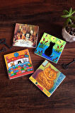 Kedi Taş Bardak Altlığı Masaüstü Koruyucu Altlık 4 Parça Set 10x10cm Stone Coasters