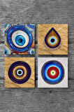 Nazar Taş Bardak Altlığı Masaüstü Koruyucu Altlık 4 Parça Set 10x10cm Stone Coasters