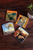 Dalí Belleğin Azmi, Antonius'un Baştan Çıkarılışı, Çığlık, Klimt Aile Kucaklama Taş Bardak Altlığı Masaüstü Koruyucu Altlık 4 Parça Set 10x10cm Stone Coasters