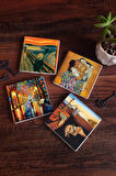 Salvador Dalí Belleğin Azmi, Çığlık, Fenerler, Gustav Klimt Aile Kucaklama Taş Bardak Altlığı Masaüstü Koruyucu Altlık 4 Parça Set 10x10cm Stone Coasters