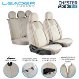 SsanYoung Korando Lüx Yarı Deri Oto Koltuk Kılıfı Ön Arka Takım Chester BEJ