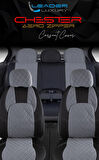 Volkswagen Tiguan Lüx Yarı Deri Oto Koltuk Kılıfı Ön Arka Takım Chester FÜME