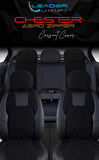 Fiat Egea Cross Lüx Yarı Deri Oto Koltuk Kılıfı Ön Arka Takım Chester SİYAH