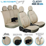SsanYoung Actyon Sports Lüx Deri Oto Koltuk Kılıfı Ön Arka Takım Classy Serisi BEJ