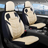
Renault Laguna 3 Lüx Deri Oto Koltuk Kılıfı Ön Arka Takım Classy Serisi BEJ SİYAH