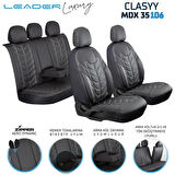 
Dacia Sandero Stepway Lüx Deri Oto Koltuk Kılıfı Ön Arka Takım Classy Serisi SİYAH