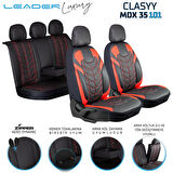 Dodge Caliber Lüx Deri Oto Koltuk Kılıfı Ön Arka Takım Classy Serisi SİYAH KIRMIZI