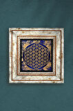 Yaşam Çiçeği Taş Duvar Tablosu Çerçeveli Duvar Dekoru Wall Art