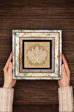 Lotus Çiçeği Taş Duvar Tablosu Çerçeveli Duvar Dekoru Wall Art