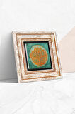 Lotus Çiçeği Taş Duvar Tablosu Çerçeveli Duvar Dekoru Wall Art