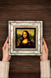 Leonardo da Vinci Mona Lisa Taş Duvar Tablosu Çerçeveli Duvar Dekoru Wall Art