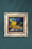 Vincent van Gogh Kafe Terasta Gece Taş Duvar Tablosu Çerçeveli Duvar Dekoru Wall Art