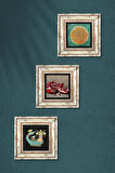 Lotus Çiçeği, Şahmeran, Nar Taş Duvar Tablosu Çerçeveli Duvar Dekoru 3 Parça Tablo Seti Wall Art