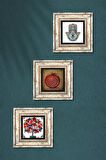 Bereket Duası, Nar Ağacı, Fatma Ana Eli (Hamsa) Taş Duvar Tablosu Çerçeveli Duvar Dekoru 3 Parça Tablo Seti Wall Art