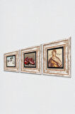 Soteria Mozaiği, Leonardo da Vinci At Heykeli, Nar Taş Duvar Tablosu Çerçeveli Duvar Dekoru 3 Parça Tablo Seti Wall Art