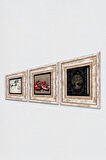 Hayat Ağacı, Leonardo da Vinci At Heykeli, Nar Taş Duvar Tablosu Çerçeveli Duvar Dekoru 3 Parça Tablo Seti Wall Art