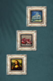 Van Gogh Kilise, Leonardo da Vinci Mona Lisa, Nar Taş Duvar Tablosu Çerçeveli Duvar Dekoru 3 Parça Tablo Seti Wall Art