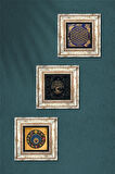Yaşam Çiçeği, Hayat Ağacı, Nazar Taş Duvar Tablosu Çerçeveli Duvar Dekoru 3 Parça Tablo Seti Wall Art