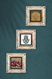 Bereket Duası, Nar, Fatma Ana Eli (Hamsa) Taş Duvar Tablosu Çerçeveli Duvar Dekoru 3 Parça Tablo Seti Wall Art