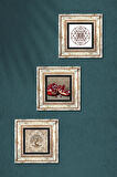 Sri Yantra, Hayat Ağacı, Nar Taş Duvar Tablosu Çerçeveli Duvar Dekoru 3 Parça Tablo Seti Wall Art