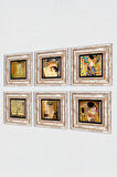 Gustav Klimt Taş Duvar Tablosu Çerçeveli Duvar Dekoru 6 Parça Tablo Seti Wall Art