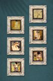 Gustav Klimt Taş Duvar Tablosu Çerçeveli Duvar Dekoru 6 Parça Tablo Seti Wall Art