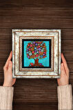 Karla Gerard Hayat Ağacı Taş Duvar Tablosu Çerçeveli Duvar Dekoru Wall Art