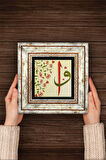 Elif-Vav Taş Duvar Tablosu Çerçeveli Duvar Dekoru Wall Art