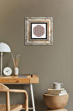 Yaşam Çiçeği Taş Duvar Tablosu Çerçeveli Duvar Dekoru Wall Art