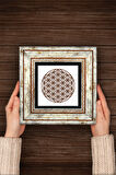 Yaşam Çiçeği Taş Duvar Tablosu Çerçeveli Duvar Dekoru Wall Art