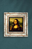Leonardo da Vinci Mona Lisa Taş Duvar Tablosu Çerçeveli Duvar Dekoru Wall Art