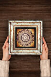 Mandala Taş Duvar Tablosu Çerçeveli Duvar Dekoru Wall Art