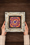 Mandala Taş Duvar Tablosu Çerçeveli Duvar Dekoru Wall Art