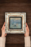 Claude Monet İzlenim Gün Doğumu Taş Duvar Tablosu Çerçeveli Duvar Dekoru Wall Art