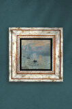 Claude Monet İzlenim Gün Doğumu Taş Duvar Tablosu Çerçeveli Duvar Dekoru Wall Art