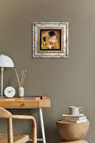 Gustav Klimt Öpücük Taş Duvar Tablosu Çerçeveli Duvar Dekoru Wall Art