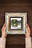 Claude Monet Gül Çiçekli Kemer Taş Duvar Tablosu Çerçeveli Duvar Dekoru Wall Art