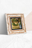 Claude Monet Bahçede Taş Duvar Tablosu Çerçeveli Duvar Dekoru Wall Art