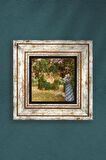 Claude Monet Bahçede Taş Duvar Tablosu Çerçeveli Duvar Dekoru Wall Art