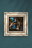 Leonardo da Vinci Kayalıklar Bakiresi Taş Duvar Tablosu Çerçeveli Duvar Dekoru Wall Art