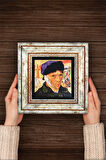 Van Gogh Kulağı Bandajlı Otoportre Taş Duvar Tablosu Çerçeveli Duvar Dekoru Wall Art