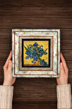 Van Gogh Süsenler Taş Duvar Tablosu Çerçeveli Duvar Dekoru Wall Art