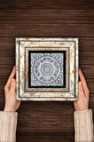 Etnik Desen Taş Duvar Tablosu Çerçeveli Duvar Dekoru Wall Art